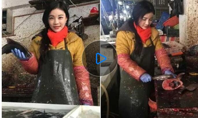 95后“賣魚西施”娟子走紅氣質不輸明星  網友：連殺魚都這么好看