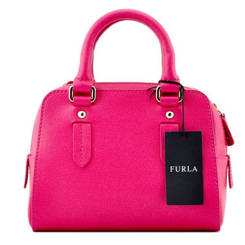FURLA/芙拉*新款玫紅色女士牛皮兩用筒包手提包775620