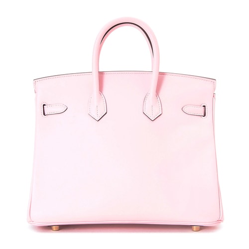 HERMES(愛馬仕) Birkin25櫻花粉色皮質手提包