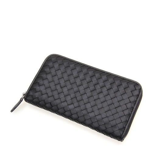 Bottega Veneta/葆蝶家 男士長(zhǎng)款牛皮拉鏈錢包114076