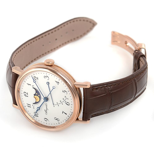 Breguet/寶璣經典系列18K 玫瑰金陶瓷表盤自動機械男士腕表7787BR/29/9V6