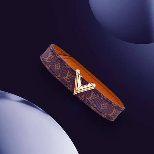 Louis Vuitton/路易威登 女士Essential V系列 老花色 手鐲/手環(huán) M6042F 19碼