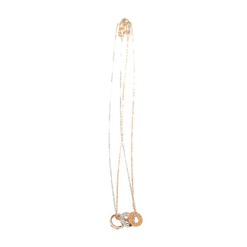 CARTIER/卡地亞LOVE系列三環(huán)18K金鑲鉆項鏈 B7219700