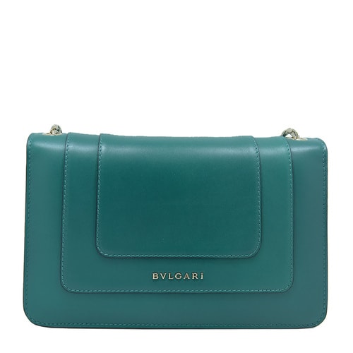 Bvlgari/寶格麗 祖母綠小牛皮蛇頭長款女士單肩包
