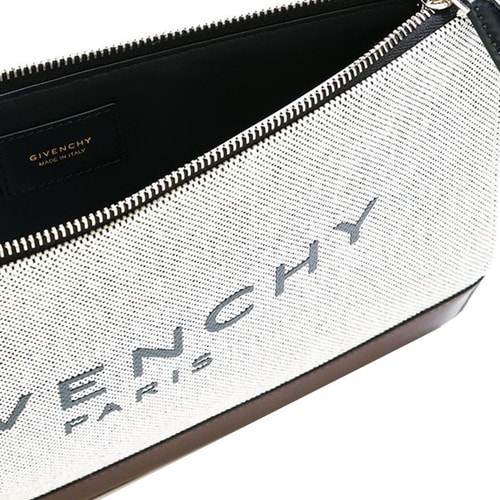 Givenchy/紀(jì)梵希 男士白褐色品牌標(biāo)志印花牛皮與棉質(zhì)混紡手拿包 BK0607 2536 284 grey brown-036