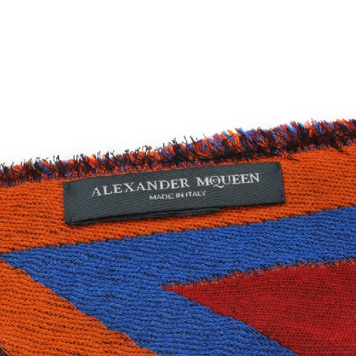 Alexander McQueen/亞歷山大麥昆 暗紅色骷髏圖案三角圍巾 ML