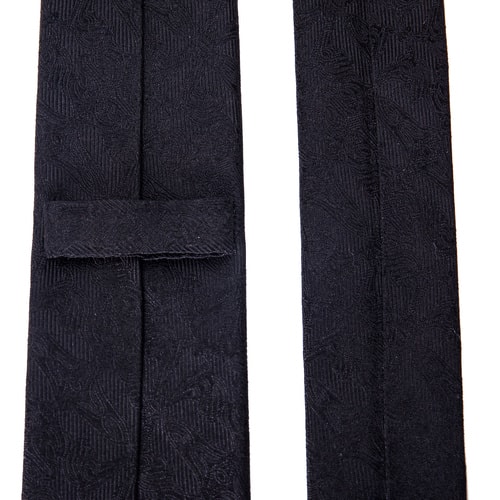 【16年秋冬新款】VERRI/VERRI 男士黑色桑蠶絲領帶