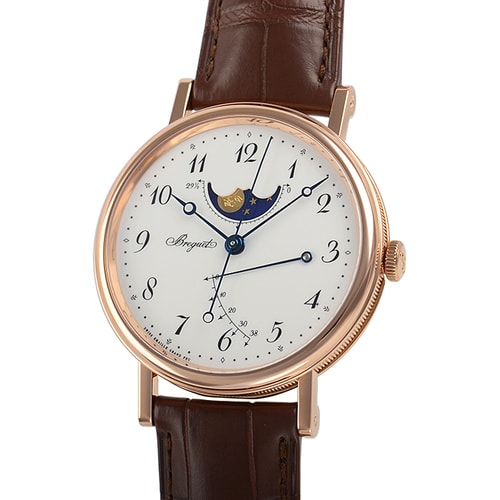 Breguet/寶璣經典系列18K 玫瑰金陶瓷表盤自動機械男士腕表7787BR/29/9V6