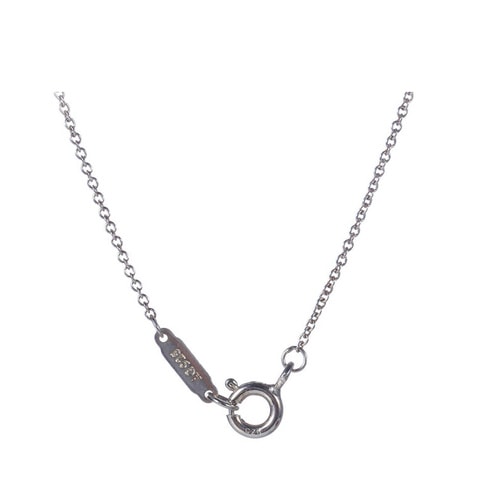 Tiffany & Co./蒂芙尼 Heart key藍色琺瑯桃心鑰匙項鏈 鑰匙吊墜18英寸鏈