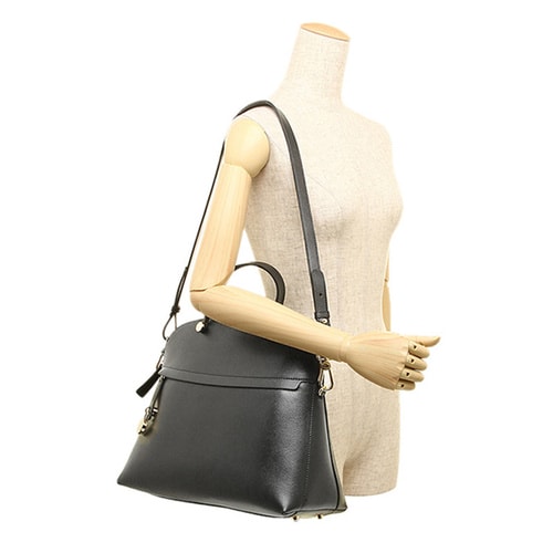 FURLA 芙拉 女士黑色真皮精致時尚手提單肩包 768395