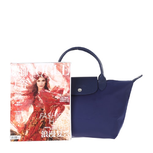 Longchamp/瓏驤 女士短柄厚款尼龍手提包單肩包 1512 海藍(lán)