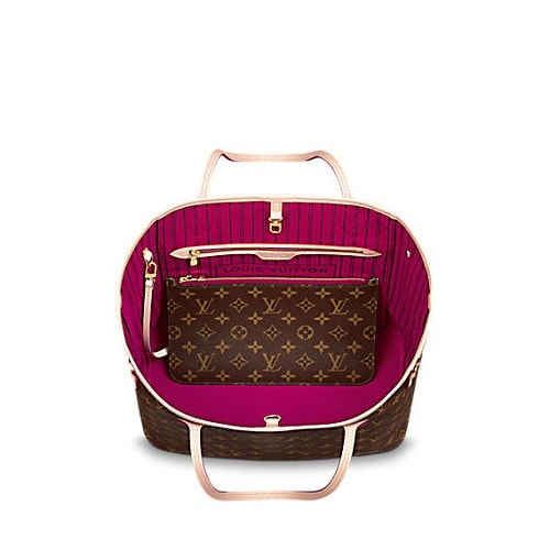 Louis Vuitton/路易威登 女士 帆布/配皮 Neverfull中號單肩包M41178（配同款手包）