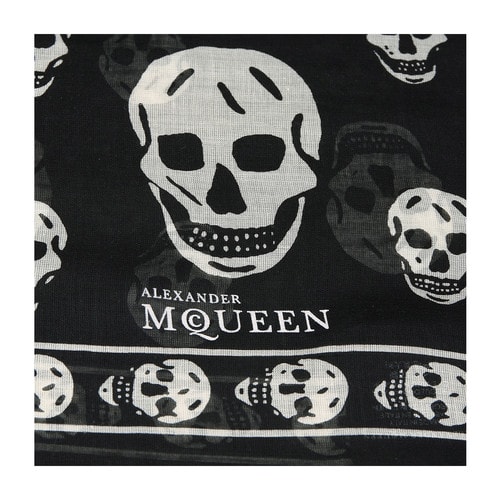 Alexander McQueen/亞歷山大麥昆 長(zhǎng)方形骷髏頭女士絲巾 AM2635193499 110640 4943Q 1078