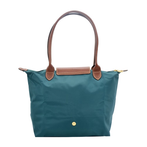 Longchamp/瓏驤女士肩背墨綠色帆布/配皮中號(hào)
