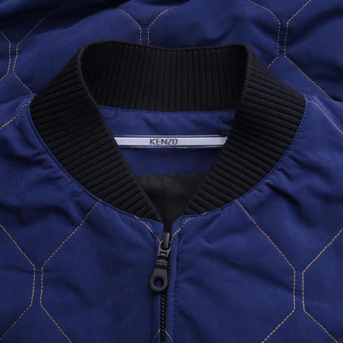 KENZO/高田賢三 藏藍(lán)色長(zhǎng)袖立領(lǐng)夾克男士外套 1MB 5BL102 78