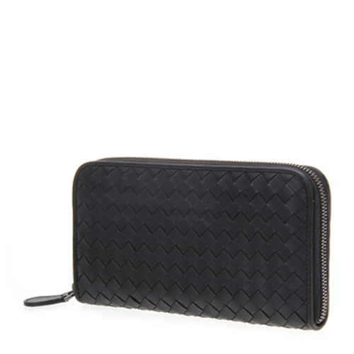 Bottega Veneta/葆蝶家 羊皮編織男士長款拉鏈錢包 114076