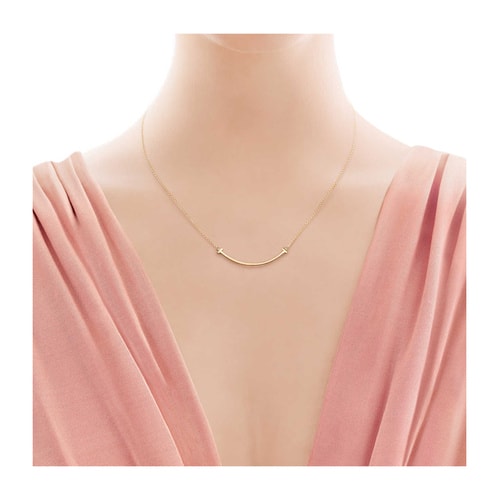 Tiffany & Co./蒂芙尼 18K玫瑰金迷你笑臉吊墜項(xiàng)鏈