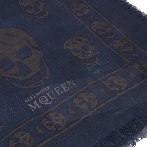 Alexander McQueen/亞歷山大麥昆 女士拼色莫代爾絲混紡骷髏印花圍巾/絲巾 110640.3943Q 4065