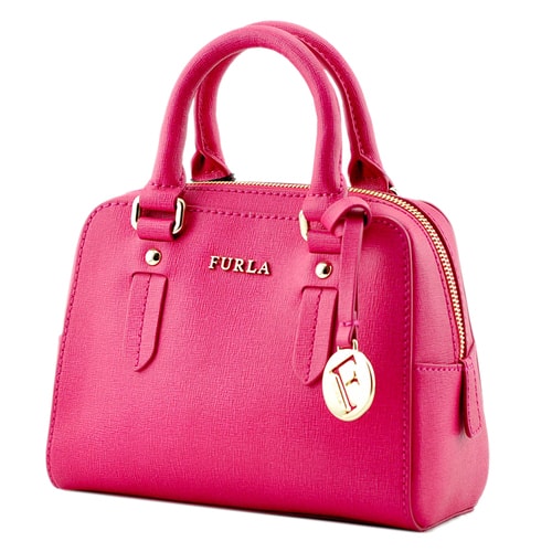 FURLA/芙拉*新款玫紅色女士牛皮兩用筒包手提包775620