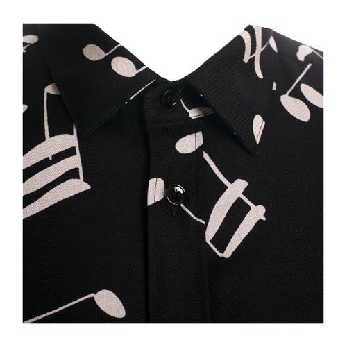 Yves saint Laurent/圣羅蘭 翻領(lǐng)長袖音符時(shí)尚休閑男士襯衫 YV1630591699 376916