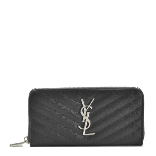 Yves saint Laurent/圣羅蘭 女士黑色真皮長款錢包 358094 BOW02 1257
