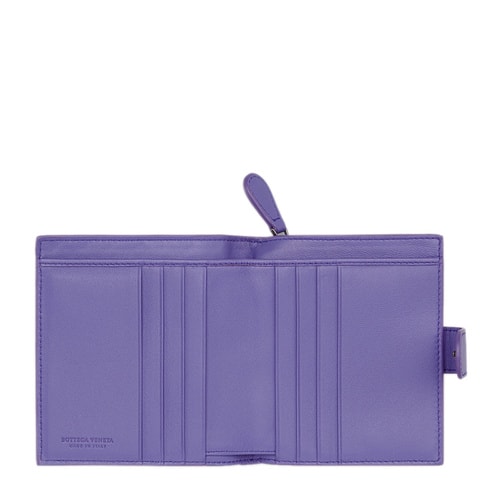 Bottega Veneta/葆蝶家 女士紫色羊皮經(jīng)典編織錢包 121059 V001N 5114