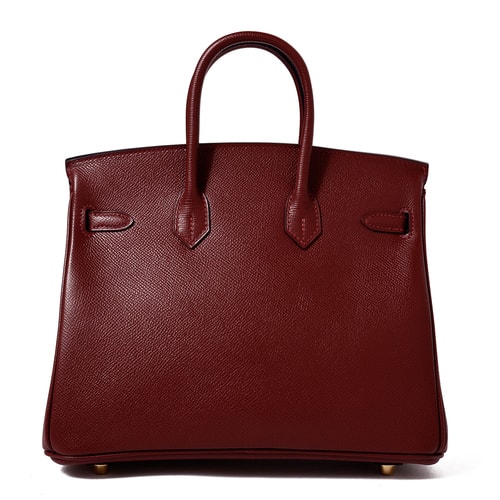 HERMES(愛馬仕) 熟褐色皮質手提包birkin25