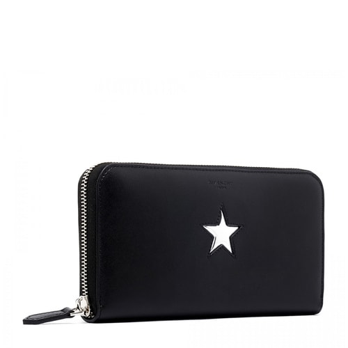 Givenchy/紀梵希 中性款式黑色小牛皮五角星圖案長款拉鏈錢包 BC06276655 008