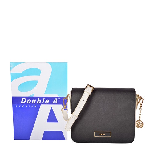 DKNY/唐娜 凱倫 牛皮 女士斜挎單肩包翻蓋郵差包 761410102-061