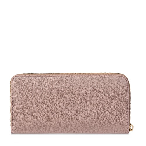 【16年秋季新品】Tod’s/托德斯 女士粉色牛皮LOGO金屬牌撞色內(nèi)襯錢包