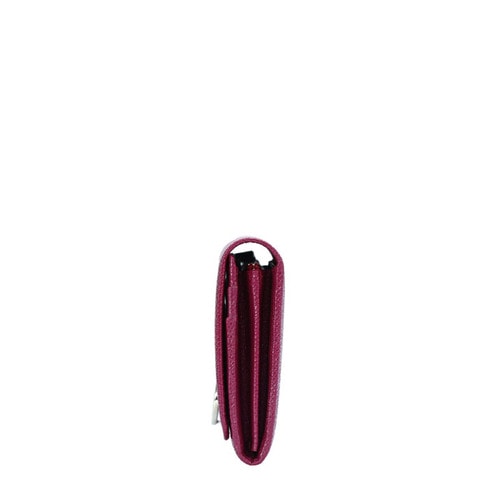 BVLGARI/寶格麗 女士小牛皮長款翻蓋夾口錢包 281438 瑪瑙樹莓