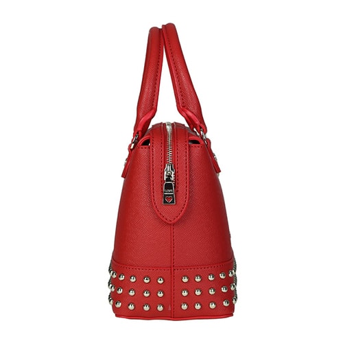 LOVE MOSCHINO/莫斯奇諾 女士PVC鉚釘手拎包 JC4239PP01 紅色