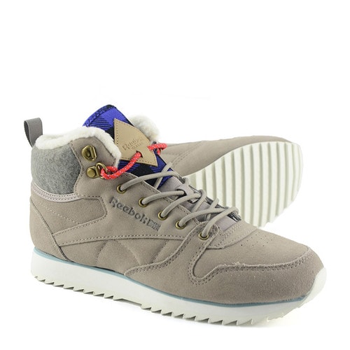 REEBOK/銳步 皮革拼接 CL LTHR MID OUTDOOR 女士運(yùn)動(dòng)鞋