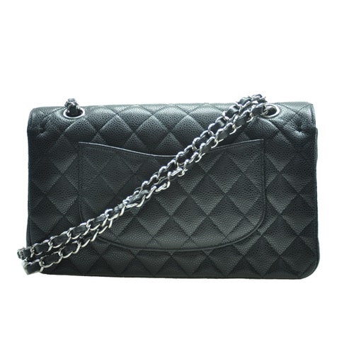 CHANEL/香奈兒 女士經(jīng)典款CF中號(hào)、黑色牛皮、斜挎單肩包