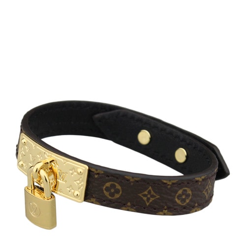 Louis Vuitton/路易威登 女士Lock Me系列老花色皮手鐲 M6333F 17號