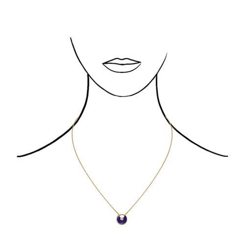 CARTIER/卡地亞 AMULETTE DE CARTIER系列18K黃金鑲嵌鉆石青金石 掛鎖設計超小號項鏈掛墜 B3153108
