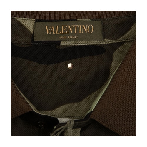 Valentino/華倫天奴 2016新款夏季藍色純棉翻領短袖迷彩時尚男士T恤KV0MH00M36RIRO VA1620803735