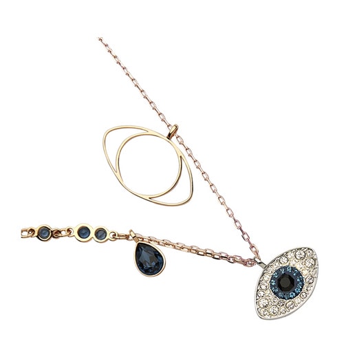 Swarovski/施華洛世奇 Duo Evil Eye 惡魔之眼鎖骨項鏈 5172560 161202