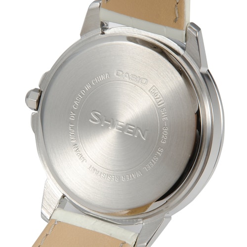 CASIO/卡西歐手表sheen系列時(shí)尚鑲鉆三眼石英女表SHE-3023L-7A