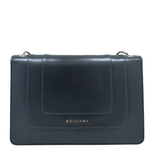 Bvlgari/寶格麗 黑色女士牛皮蛇頭單肩包 斜跨包 中號(hào)