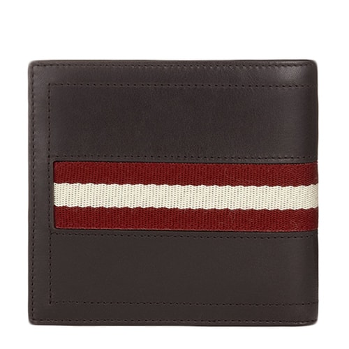 BALLY/巴利 男士牛皮 TOLLEN 短款兩折錢包 深棕色