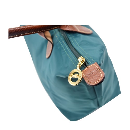 Longchamp/瓏驤女士肩背墨綠色帆布/配皮中號(hào)