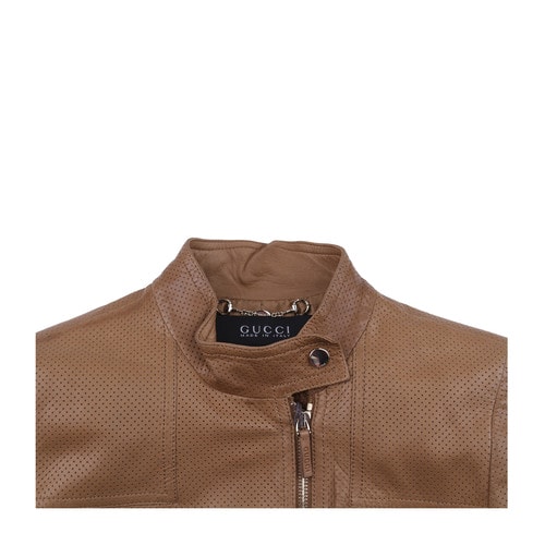 GUCCI/古馳 純皮立領(lǐng)長袖時尚休閑皮衣女士外套 GU2530436585 WCO'285365 XN411