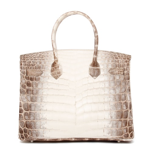 HERMES/愛馬仕 Birkin30 喜馬拉雅白 鱷魚皮 女士銀扣手提包