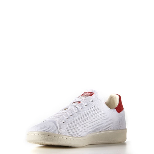 adidas 白/紅 STAN SMITH PRIMEKNIT面料靈活透氣運動鞋 S75147