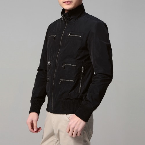 Dolce&Gabbana/杜嘉班納運(yùn)動(dòng)休閑長袖立領(lǐng)男士外套 黑色 50