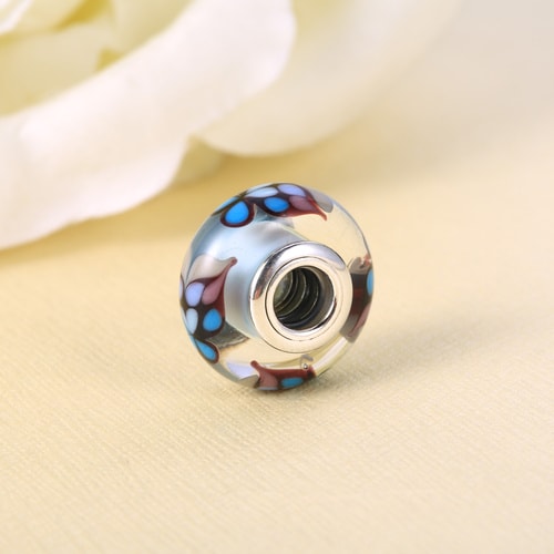 PANDORA/潘多拉 925銀 蝴蝶的魅力 銀藍色琉璃串珠 791622