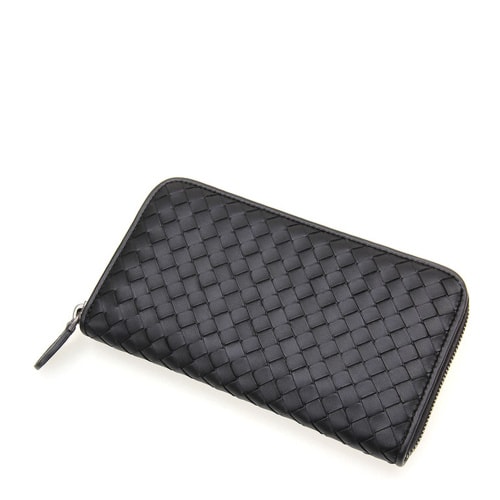 Bottega Veneta/葆蝶家 羊皮編織男士長款拉鏈錢包 114076