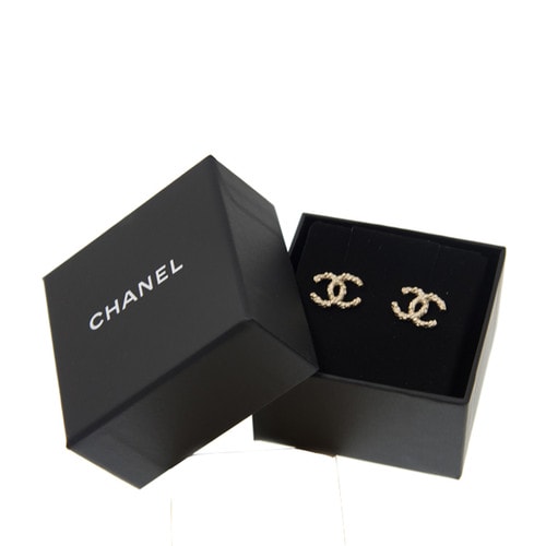 CHANEL/香奈兒 歐美時尚雙C扭紋耳釘A95900GP