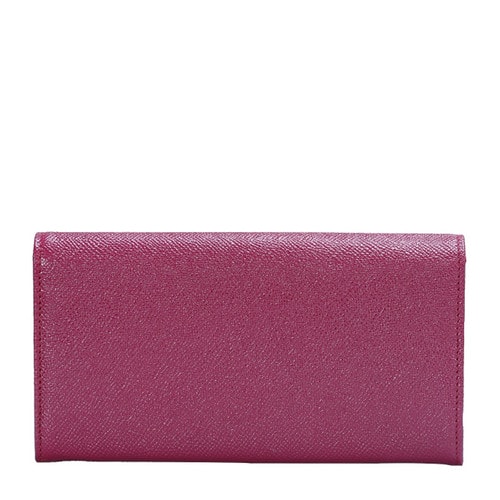 BVLGARI/寶格麗 女士小牛皮長款翻蓋夾口錢包 281438 瑪瑙樹莓